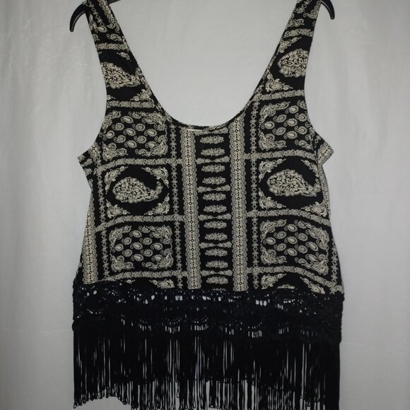 FOREVER 21 SLEEVELESS BOHO HIPPIE FRINGE TOP - Picture 9 of 10